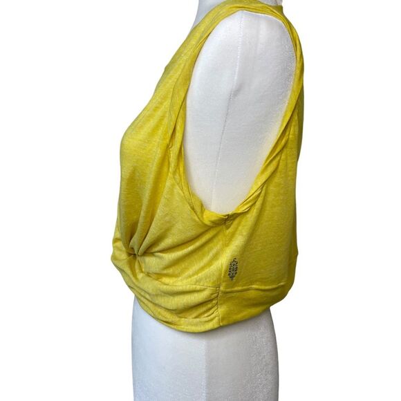 FREE PEOPLE MOVEMENT WOMEN'S TWIST FRONT BOXY TANK TOP YELLOW SIZE LARGE - Picture 5 of 10